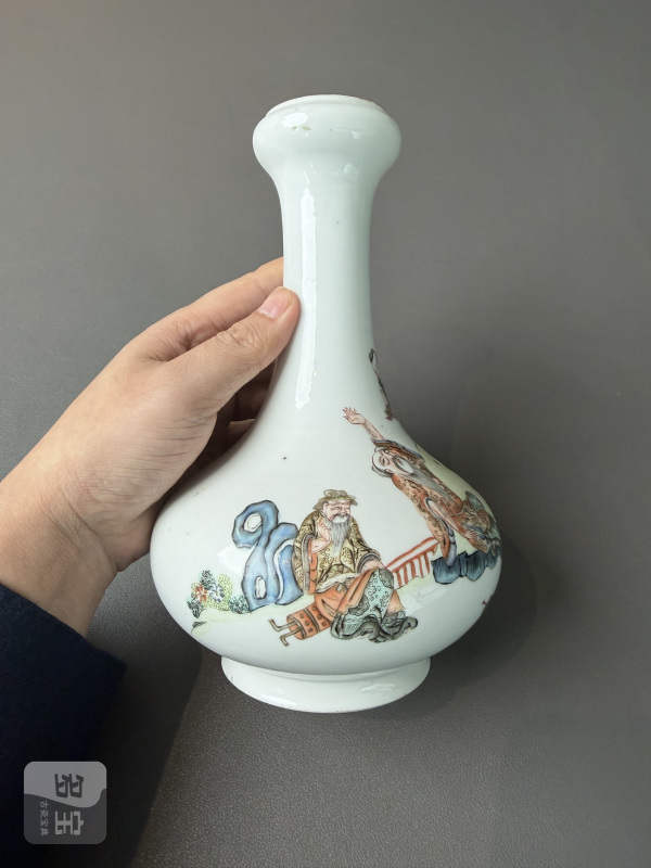 清咸丰 粉彩八仙雅集图瓶 - 图4